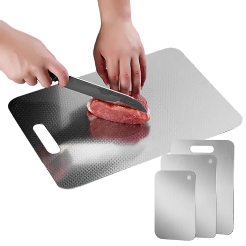 ycezw Schneidebrett - Edelstahl Doppelseitiges Schneidebrett | Antihaft-Küchenzubehör für Käse Fleisch Obst ycezw Schneidebrett - Edelstahl Doppelseitiges Schneidebrett | Antihaft-Küchenzubehör für Käse Fleisch Obst von ycezw