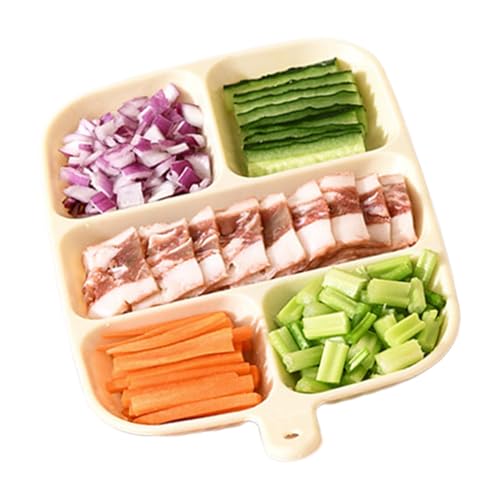 ycezw Serviertablett für Gewürze, Serviertablett mit Teiler - 5-Grid Teller mit Teiler,Küche Ingwer Zwiebel Knoblauch Gewürztablett Hot Pot Serviergeschirr Multi-Purpose von ycezw