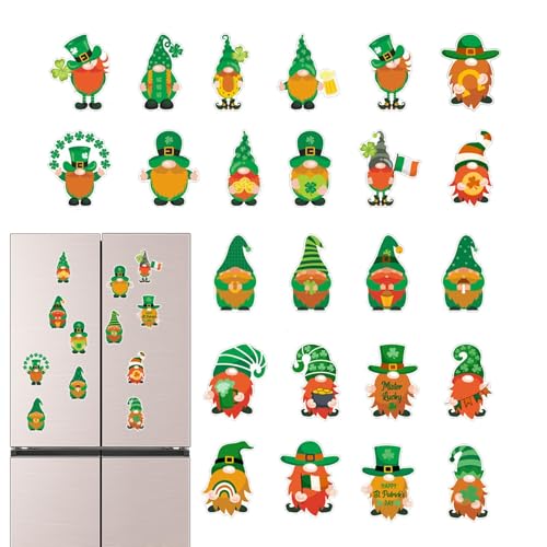 ycezw Shamrock Magnete für Kühlschränke, St. Patricks Tag Kühlschrankmagnete,24X Gnome Garage Türmagnete Aufkleber | Saint Pattys niedliche Feste Ornamente für Zuhause Küche Metalltür Auto ycezw Shamrock Magnete für Kühlschränke, St. Patricks Tag Kühlschrankmagnete,24X Gnome Garage Türmagnete Aufkleber | Saint Pattys niedliche Feste Ornamente für Zuhause Küche Metalltür Auto von ycezw