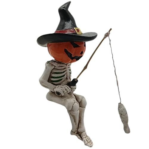 ycezw Skelettation,Angeln Skulptur In Harzharz | Halloween Gothic Statue Für Aquarium Teich Garten ycezw Skelettation,Angeln Skulptur In Harzharz | Halloween Gothic Statue Für Aquarium Teich Garten von ycezw