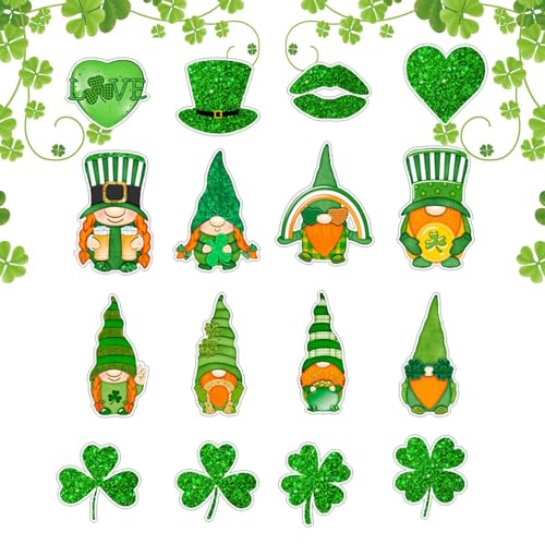 ycezw St Patricks Day Magnete, Feiertags-Magnete für Kühlschränke - Multifunktionale Autotürmagnete - Set mit 16 magnetischen Aufklebern für Kühlschrank, dekorativer Garagentor Magnet, Irish ycezw St Patricks Day Magnete, Feiertags-Magnete für Kühlschränke - Multifunktionale Autotürmagnete - Set mit 16 magnetischen Aufklebern für Kühlschrank, dekorativer Garagentor Magnet, Irish von ycezw