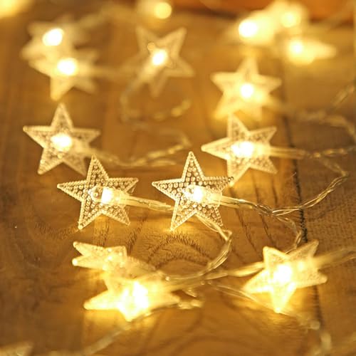 ycezw Stern-Lichterkette, 20 LEDs, Weihnachtsstern- , wasserdicht, 2,5 m, Lichterkette für Etagenbett, , Decke, Camping, Innenbereich, Urlaub, Klassenzimmer, , Schlafzimmer, Baldachin ycezw Stern-Lichterkette, 20 LEDs, Weihnachtsstern- , wasserdicht, 2,5 m, Lichterkette für Etagenbett, , Decke, Camping, Innenbereich, Urlaub, Klassenzimmer, , Schlafzimmer, Baldachin von ycezw