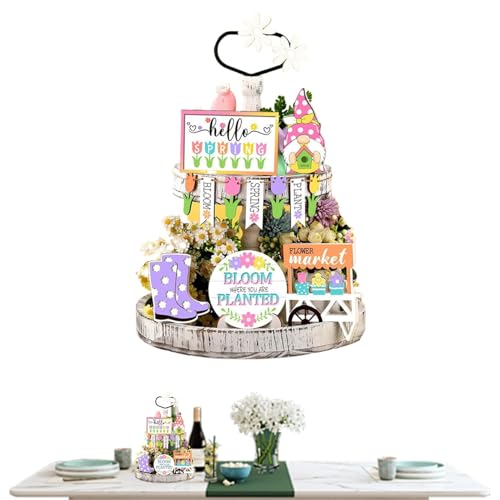ycezw Tiered Ziegelset, Tier Unterlegscheiben | Tisch Holzschild Frühlings | Frühling Holz Zeichen Tischplatte Tablett Schreibtisch, Regal, TV-Schrank ycezw Tiered Ziegelset, Tier Unterlegscheiben | Tisch Holzschild Frühlings | Frühling Holz Zeichen Tischplatte Tablett Schreibtisch, Regal, TV-Schrank von ycezw