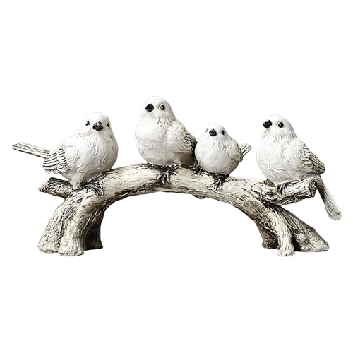 ycezw Vogelstatue, Vogelfigur Tier Dekoration, Ziervogel Stehend Auf Ast Zu Bücherregal Nachtschrank Wohnzimmer von ycezw
