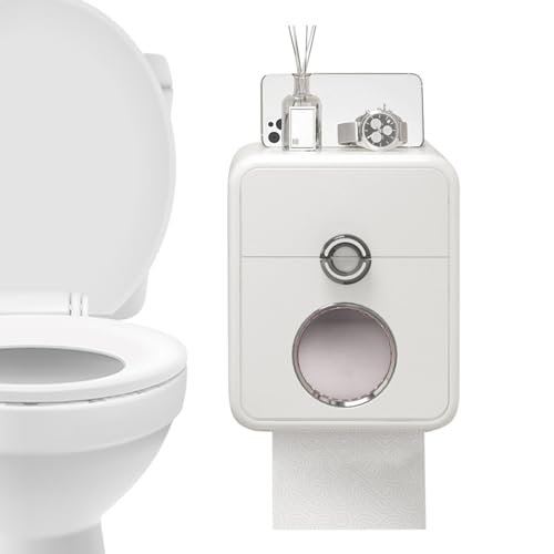ycezw Wandmontierte Toilettenpapierhalter, Aufbewahrungsbox für Toilettenpapier, Toilettenpapierhalter Wasserdichter Papierrollenhalter mit Schublade, Doppelschicht-Gewebe-Box Große Kapazität ycezw Wandmontierte Toilettenpapierhalter, Aufbewahrungsbox für Toilettenpapier, Toilettenpapierhalter Wasserdichter Papierrollenhalter mit Schublade, Doppelschicht-Gewebe-Box Große Kapazität von ycezw
