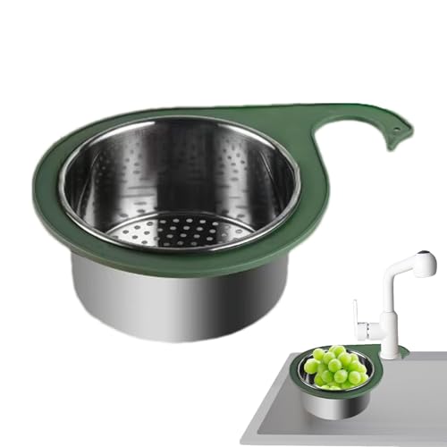 ycezw Wasserhahnfilterkorb,Eckkorb Seidenkorb,Edelstahl Spüle Essen Abfluss Korb - Schwan Küchenablauf, Küchenspüle Filterständer für Küchenspüle von ycezw
