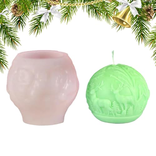 ycezw Weihnachtskugelform, Weihnachts-Relief-Form | Handgefertigte Kerzenherstellungsform | Silikon-Seifen-Formen, Kugel-Weihnachts-Formen, Silikonform für die Kerzenherstellung für Hausschleier ycezw Weihnachtskugelform, Weihnachts-Relief-Form | Handgefertigte Kerzenherstellungsform | Silikon-Seifen-Formen, Kugel-Weihnachts-Formen, Silikonform für die Kerzenherstellung für Hausschleier von ycezw