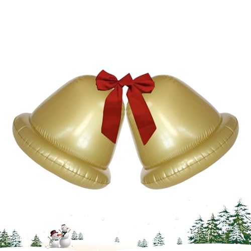 ycezw Weihnachtsschmuck Aufblasbare Kugeln,Outdoor Jingle Bells PVC Weihnachtsschmuck - 2er-Pack Festliche Feiertagsdekoration Für Rasen Wohnzimmer Garten Terrasse von ycezw