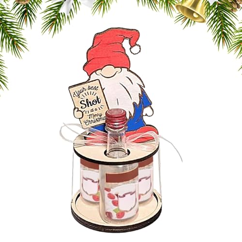 ycezw Weinregal aus Holz, Weinflaschenhalter für Weihnachten | Tragbarer Spiritushalter für Weinregal – Dekoratives Weinregal für Weihnachten, Spirituosen-Flaschenaufbewahrung, Getränkeaufbewahrung von ycezw