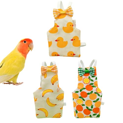ycezw Windeln für Vögel, Vogelwindeln für Nymphen, 3 Stück, waschbare Kleidung aus Baumwolle für den Innen- und Außenbereich, für Wellensittiche, Kanarische Aras und australische Wellensittiche von ycezw