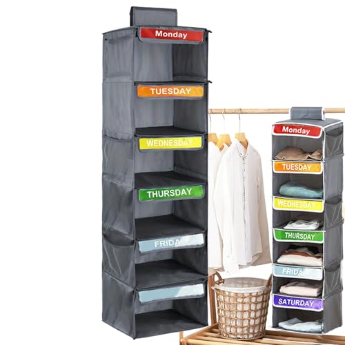 ycezw Wochenkleidung Organisator, Wochentag Veranstalter für Kinder,Montag bis Samstag Kleidung Veranstalter | Faltbarer wöchentlicher Kleiderschrank Veranstalter mit 3 Seitentaschen Wochentaschen für ycezw Wochenkleidung Organisator, Wochentag Veranstalter für Kinder,Montag bis Samstag Kleidung Veranstalter | Faltbarer wöchentlicher Kleiderschrank Veranstalter mit 3 Seitentaschen Wochentaschen für von ycezw
