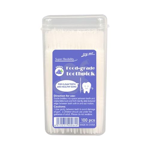 ycezw Zahnreinigungs-Plektren | Doppelkopf-Zahnstocher mit Fruchtgeschmack, erfrischender Fleckenentferner mit weichen Borsten für Männer, Teenager, Frauen, Erwachsene, Senioren, Schule, Küche ycezw Zahnreinigungs-Plektren | Doppelkopf-Zahnstocher mit Fruchtgeschmack, erfrischender Fleckenentferner mit weichen Borsten für Männer, Teenager, Frauen, Erwachsene, Senioren, Schule, Küche von ycezw