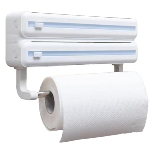 ycezw nachfüllbarer Verpackungsspender, Cling Film Spender, Wandhalterung Küchenorganisation für die Lagerung von Aluminiumfolie, Wrap Aufbewahrungsbox Dispenser mit Schneider mit Tissue Rack ycezw nachfüllbarer Verpackungsspender, Cling Film Spender, Wandhalterung Küchenorganisation für die Lagerung von Aluminiumfolie, Wrap Aufbewahrungsbox Dispenser mit Schneider mit Tissue Rack von ycezw
