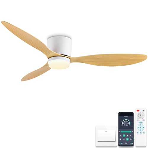 ycwdcz Ø106 cm Deckenventilator mit Beleuchtung, Reversibel DC Motor, Deckenlampe mit Ventilator Leise 6 Gang mit Timer, 3 CCT wählbar, Deckenleuchte mit Ventilator für Schlafzimmer, Wohnzimmer von ycwdcz