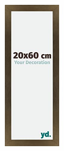 yd. Your Decoration - Bilderrahmen 20x60 cm - Bronze Dekor - Billderrahmen aus MDF mit Acrylglas - Antireflex - 20x60 Rahmen - Mura von yd.