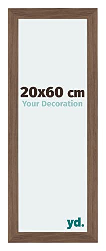yd. Your Decoration - Bilderrahmen 20x60 cm - Bilderrahmen aus MDF mit Acrylglas - Antireflex - Ausgezeichnete Qualität - Nussbaum Dunkel - Mura von yd.