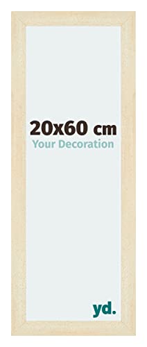 yd. Your Decoration - Bilderrahmen 20x60 cm - Sand Gewischt - Billderrahmen aus MDF mit Acrylglas - Antireflex - 20x60 Rahmen - Mura von yd.
