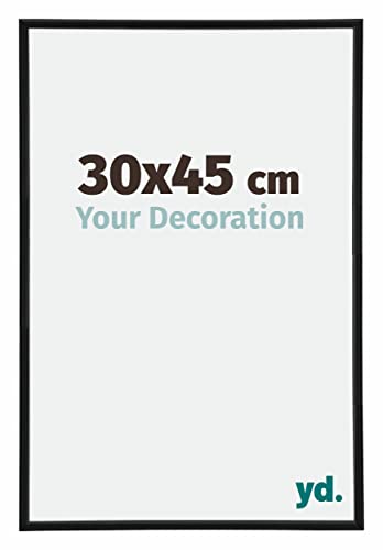 yd. Your Decoration - Bilderrahmen 30x45 cm - Schwarz Matt - Bilderrahmen aus Kunststoff mit Acrylglas - Antireflex - 30x45 Rahmen - Annecy von yd.