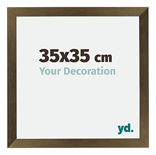 yd. Your Decoration - Bilderrahmen 35x35 cm - Bronze Dekor - Billderrahmen aus MDF mit Acrylglas - Antireflex - 35x35 Rahmen - Mura von yd.