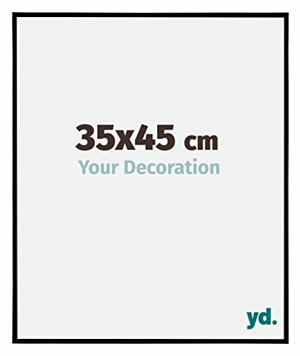 yd. Your Decoration - Bilderrahmen 35x45 cm - Schwarz Matt - Bilderrahmen aus Kunststoff mit Acrylglas - Antireflex - 35x45 Rahmen - Evry von yd.