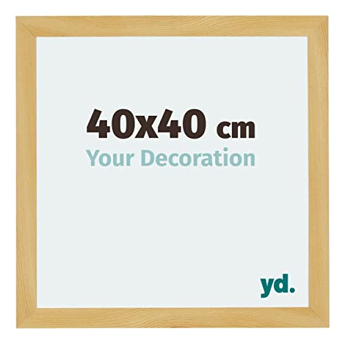 yd. Your Decoration - Bilderrahmen 40x40 cm - Kiefer Dekor - Billderrahmen aus MDF mit Acrylglas - Antireflex - 40x40 Rahmen - Mura von yd.