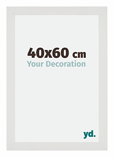 yd. Your Decoration - Bilderrahmen 40x60 cm - Weiß Matt - Billderrahmen aus MDF mit Acrylglas - Antireflex - 40x60 Rahmen - Mura von yd.