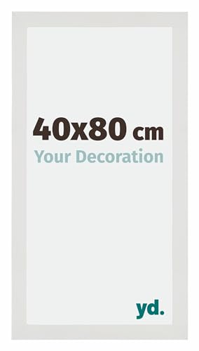 yd. Your Decoration - Bilderrahmen 40x80 cm - Weiß Matt - Billderrahmen aus MDF mit Acrylglas - Antireflex - 40x80 Rahmen - Mura von yd.