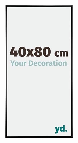 yd. Your Decoration - Bilderrahmen 40x80 cm - Schwarz Hochglanz - Bilderrahmen aus Aluminium mit Acrylglas - Antireflex - 40x80 Rahmen - Kent von yd.