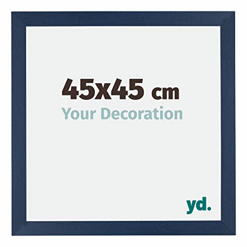 Your Decoration - Bilderrahmen 45x45 cm - Bilderrahmen aus MDF mit Acrylglas - Antireflex - Ausgezeichnete Qualität - Dunkelblau Gewischt - Mura von yd.