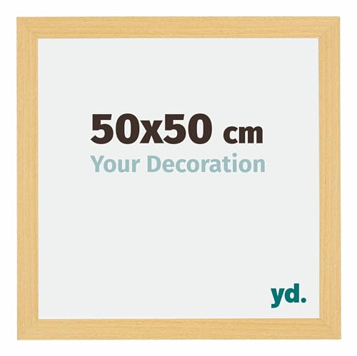 yd. Your Decoration - Bilderrahmen 50x50 cm - Buche Dekor - Billderrahmen aus MDF mit Acrylglas - Antireflex - 50x50 Rahmen - Mura von yd.