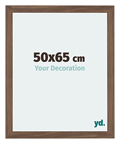 yd. Your Decoration - Bilderrahmen 50x65 cm - Nussbaum Dunkel - Billderrahmen aus MDF mit Acrylglas - Antireflex - 50x65 Rahmen - Mura von yd.