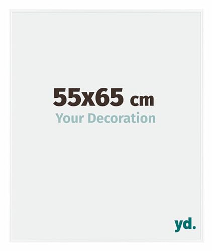 yd. Your Decoration - Bilderrahmen 55x65 cm - Weiß Hochglanz - Bilderrahmen aus Kunststoff mit Acrylglas - Antireflex - 55x65 Rahmen - Evry von yd.