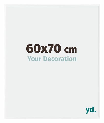 yd. Your Decoration - Bilderrahmen 60x70 cm - Weiß Hochglanz - Bilderrahmen aus Kunststoff mit Acrylglas - Antireflex - 60x70 Rahmen - Evry von yd.