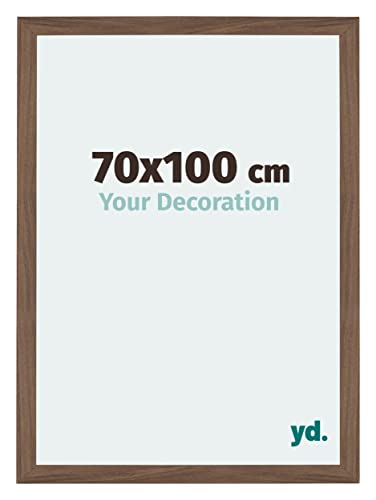 yd. Your Decoration - Bilderrahmen 70x100 cm - Nussbaum Dunkel - Billderrahmen aus MDF mit Acrylglas - Antireflex - 70x100 Rahmen - Mura von yd.