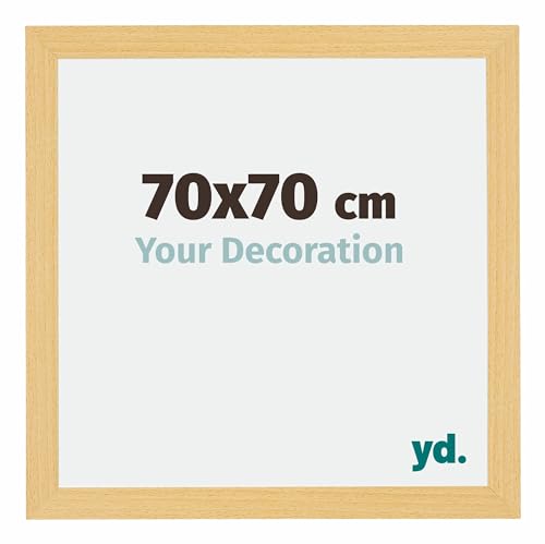 yd. Your Decoration - Bilderrahmen 70x70 cm - Buche Dekor - Billderrahmen aus MDF mit Acrylglas - Antireflex - 70x70 Rahmen - Mura von yd.