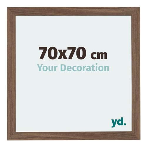Your Decoration - Bilderrahmen 70x70 cm - Bilderrahmen aus MDF mit Acrylglas - Antireflex - Ausgezeichnete Qualität - Nussbaum Dunkel - Mura von yd.