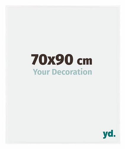 yd. Your Decoration - Bilderrahmen 70x90 cm - Weiß Hochglanz - Bilderrahmen aus Kunststoff mit Acrylglas - Antireflex - 70x90 Rahmen - Evry von yd.