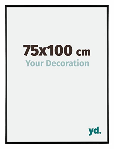yd. Your Decoration - Bilderrahmen 75x100 cm - Schwarz Hochglanz - Bilderrahmen aus Kunststoff mit Acrylglas - Antireflex - 75x100 Rahmen - Evry von yd.