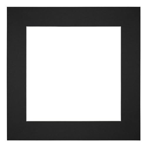 yd. Passepartout 40x40 cm für Fotogröße 20x20 - Schwarz - Museumkarton - Außenmaße 40x40 cm - Innengröße 20x20 cm von yd.
