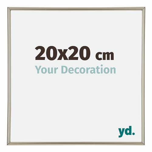 yd. Your Decoration - Bilderrahmen 20x20 cm - Champagner - Bilderrahmen aus Kunststoff mit Acrylglas - Antireflex - 20x20 Rahmen - Annecy von yd.