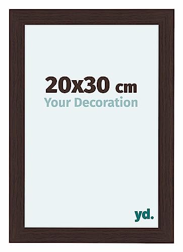 yd. Your Decoration - Bilderrahmen 20x30 cm - Eiche Dunkel - Bilderrahmen aus MDF mit Acrylglas - Antireflex - 20x30 Rahmen - Como von yd.