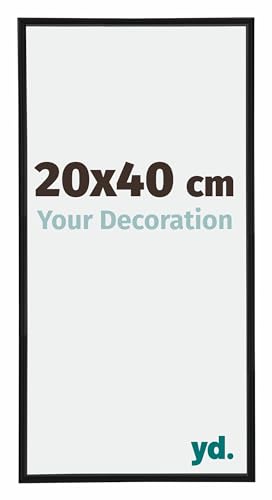 yd. Your Decoration - Bilderrahmen 20x40 cm - Bilderrahmen aus Kunststoff - Ausgezeichneter Qualität - Klares Kunstglas - Schwarz Matt - Antony von yd.