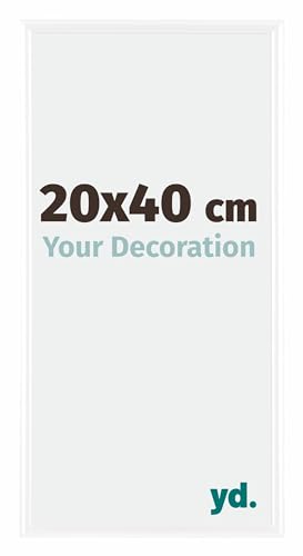 yd. Your Decoration - Bilderrahmen 20x40 cm - Weiß Hochglanz - Bilderrahmen aus Kunststoff mit Acrylglas - Antireflex - 20x40 Rahmen - Bordeaux von yd.