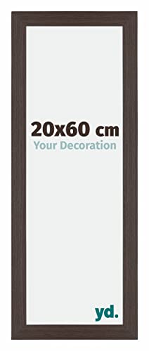 yd. Your Decoration - Bilderrahmen 20x60 cm - Eiche Dunkel - Billderrahmen aus MDF mit Acrylglas - Antireflex - 20x60 Rahmen - Mura von yd.