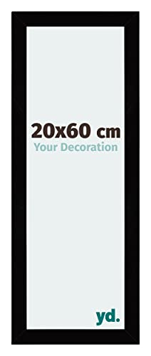 yd. Your Decoration - Bilderrahmen 20x60 cm - Schwarz Hochglanz - Billderrahmen aus MDF mit Acrylglas - Antireflex - 20x60 Rahmen - Mura von yd.