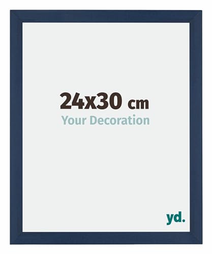 yd. Your Decoration - Bilderrahmen 24x30 cm - Dunkelblau Gewischt - Billderrahmen aus MDF mit Acrylglas - Antireflex - 24x30 Rahmen - Mura von yd.