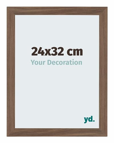 yd. Your Decoration - Bilderrahmen 24x32 cm - Nussbaum Dunkel - Billderrahmen aus MDF mit Acrylglas - Antireflex - 24x32 Rahmen - Mura von yd.