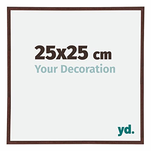yd. Your Decoration - Bilderrahmen 25x25 cm - Braun - Bilderrahmen aus Kunststoff mit Acrylglas - Antireflex - 25x25 Rahmen - Annecy von yd.
