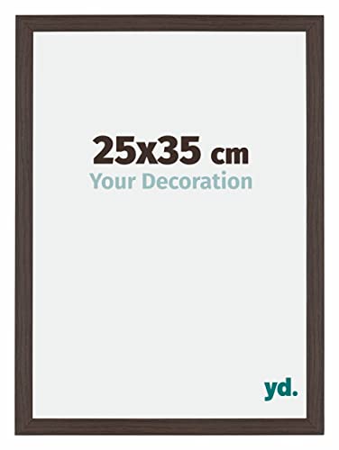 yd. Your Decoration - Bilderrahmen 25x35 cm - Eiche Dunkel - Billderrahmen aus MDF mit Acrylglas - Antireflex - 25x35 Rahmen - Mura von yd.