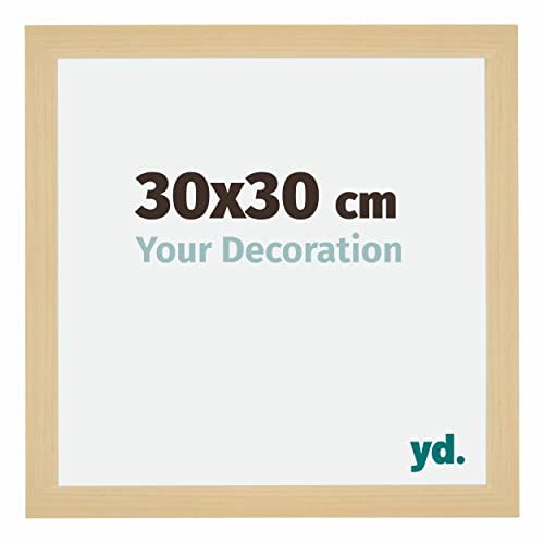 yd. Your Decoration - Bilderrahmen 30x30 cm - Ahorn Dekor - Billderrahmen aus MDF mit Acrylglas - Antireflex - 30x30 Rahmen - Mura von yd.